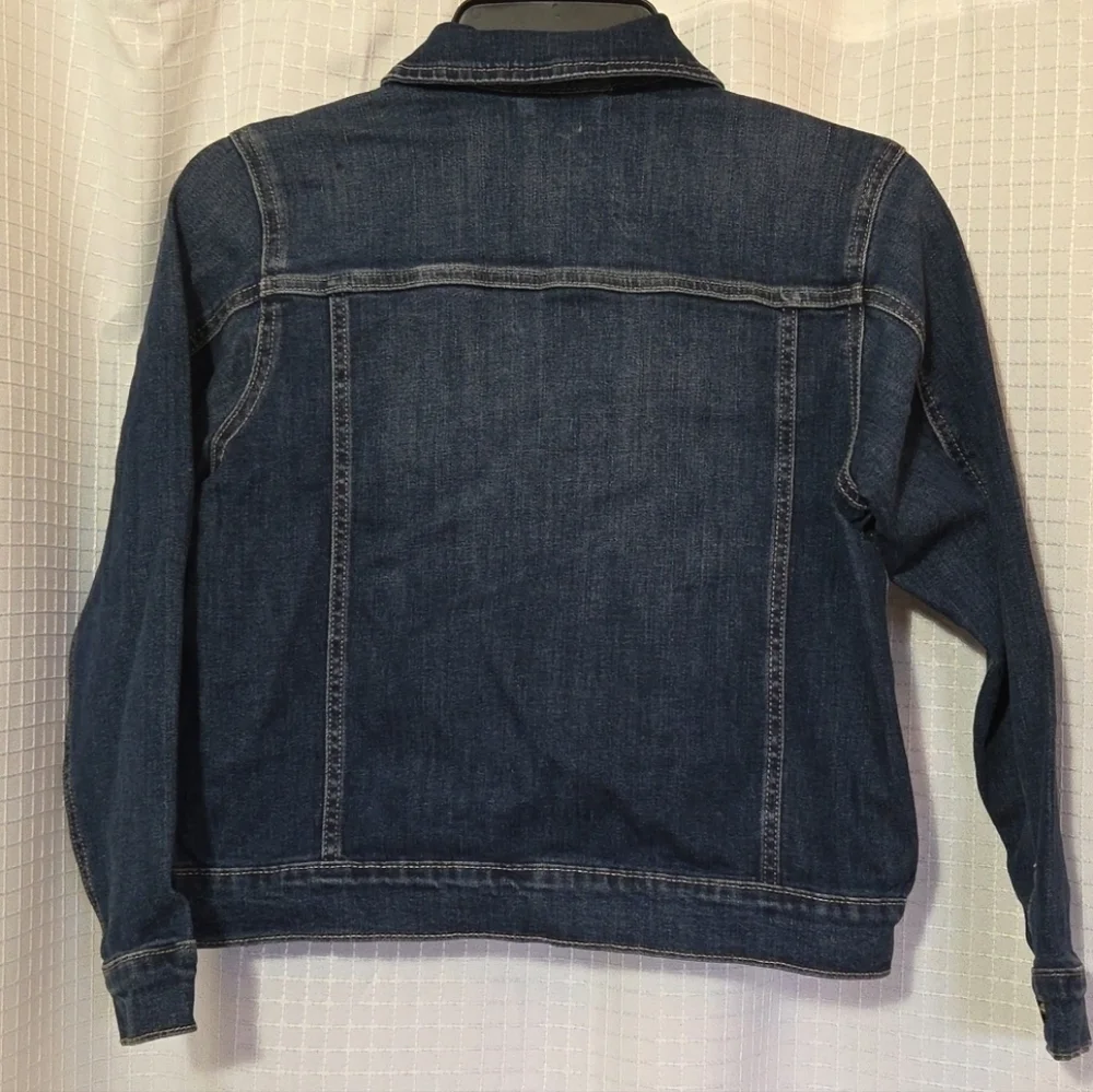 Childrens Place Dark Blue Denim Jacket M 7/8 girl Long Sleeve - Picture 2 of 6